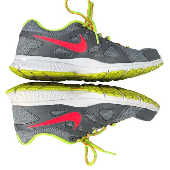 Nike Revolution Gray Neon Green Pink Running Shoes Women’s 7.5 - Picture 5 of 9